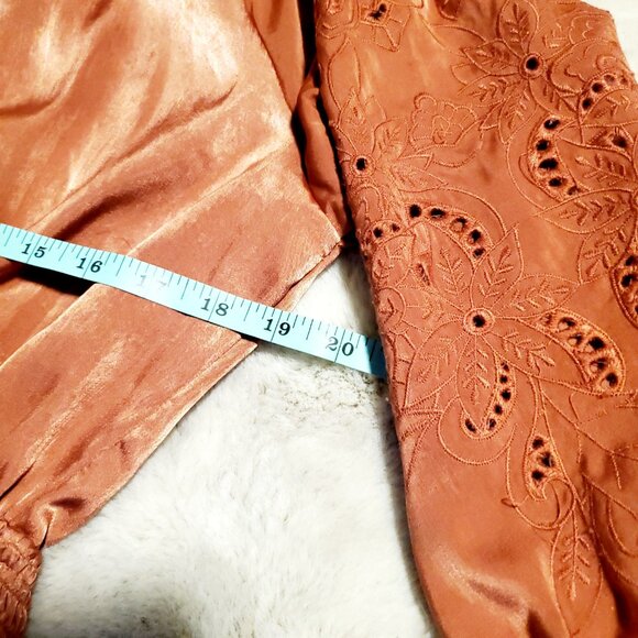 Collective Story Flowy Smocked Embroidred Boho Cottagecore Size Large Dress - Picture 8 of 9